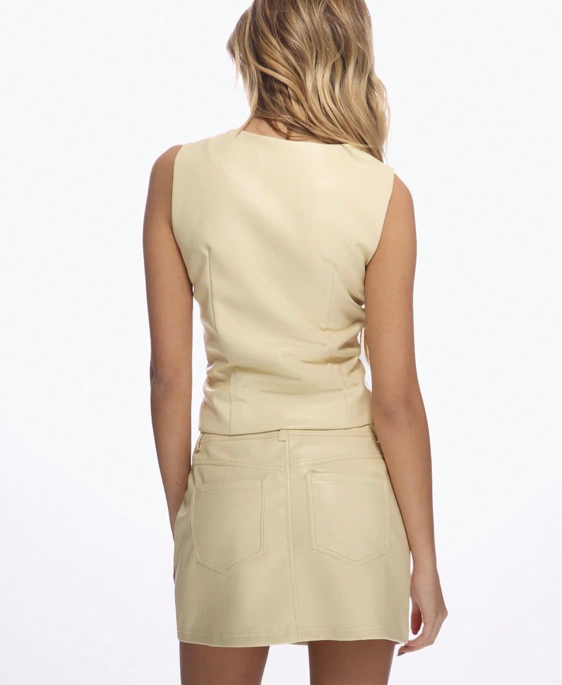 Missguided 버터옐로 가죽스커트 XS 상품이미지2