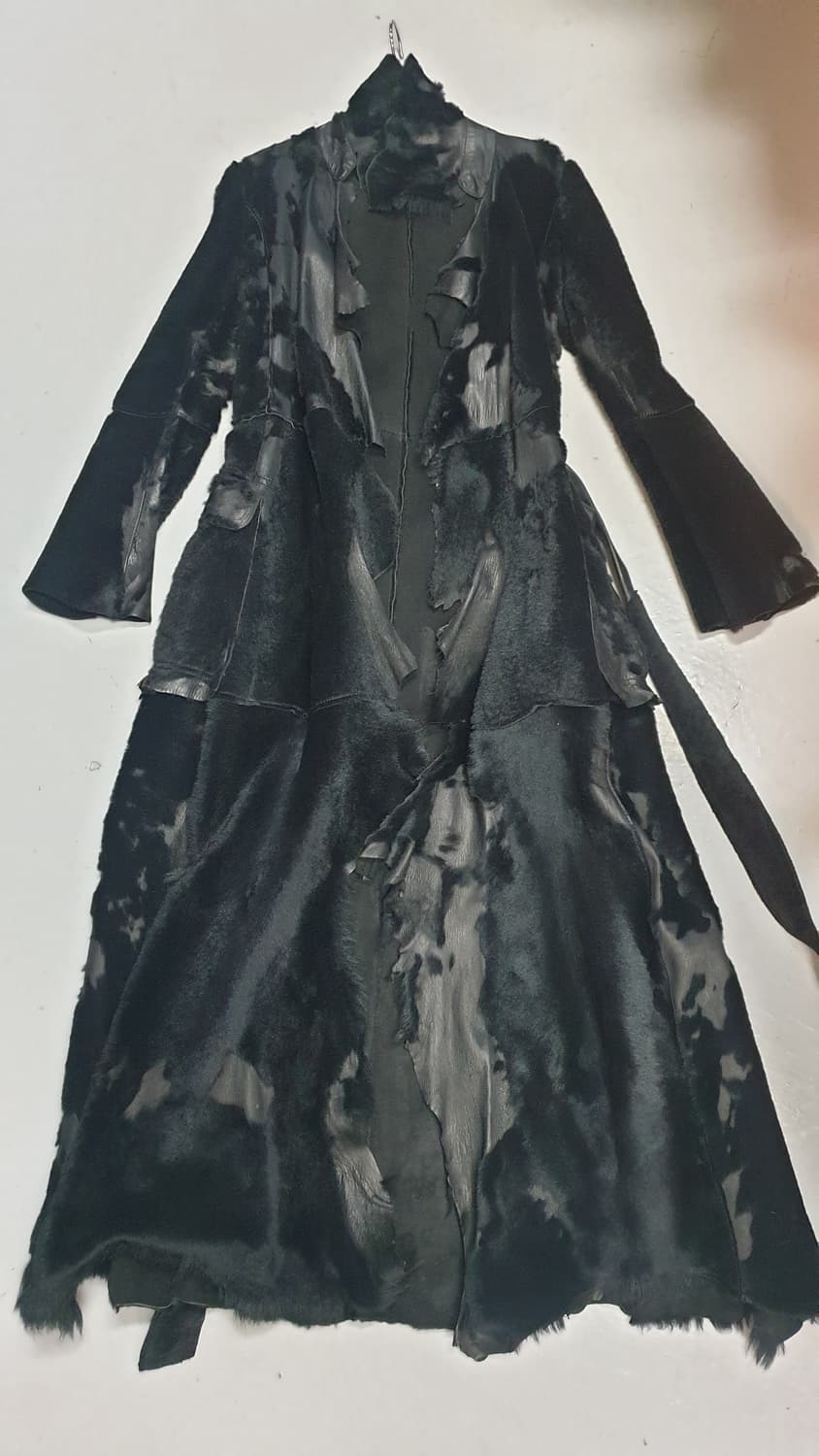 오브제 블랙 양모피 롱 코트 44사이즈 상품이미지1