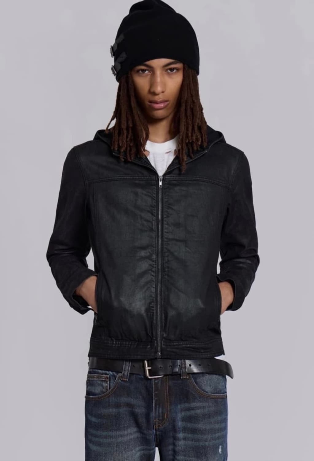 (급처)Jaded London 베드락 왁스드 후디드 데님 재킷 자켓 상품이미지1