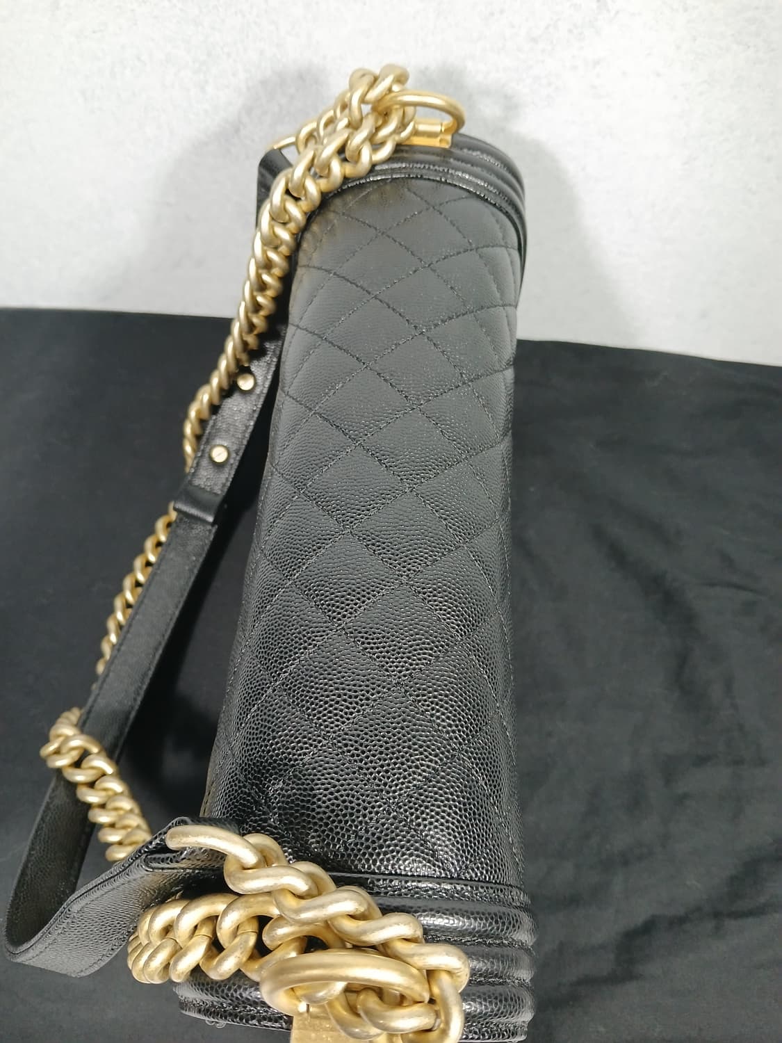 샤넬 보이백 라지 금장 캐비어 27번대 A92193 상품이미지6