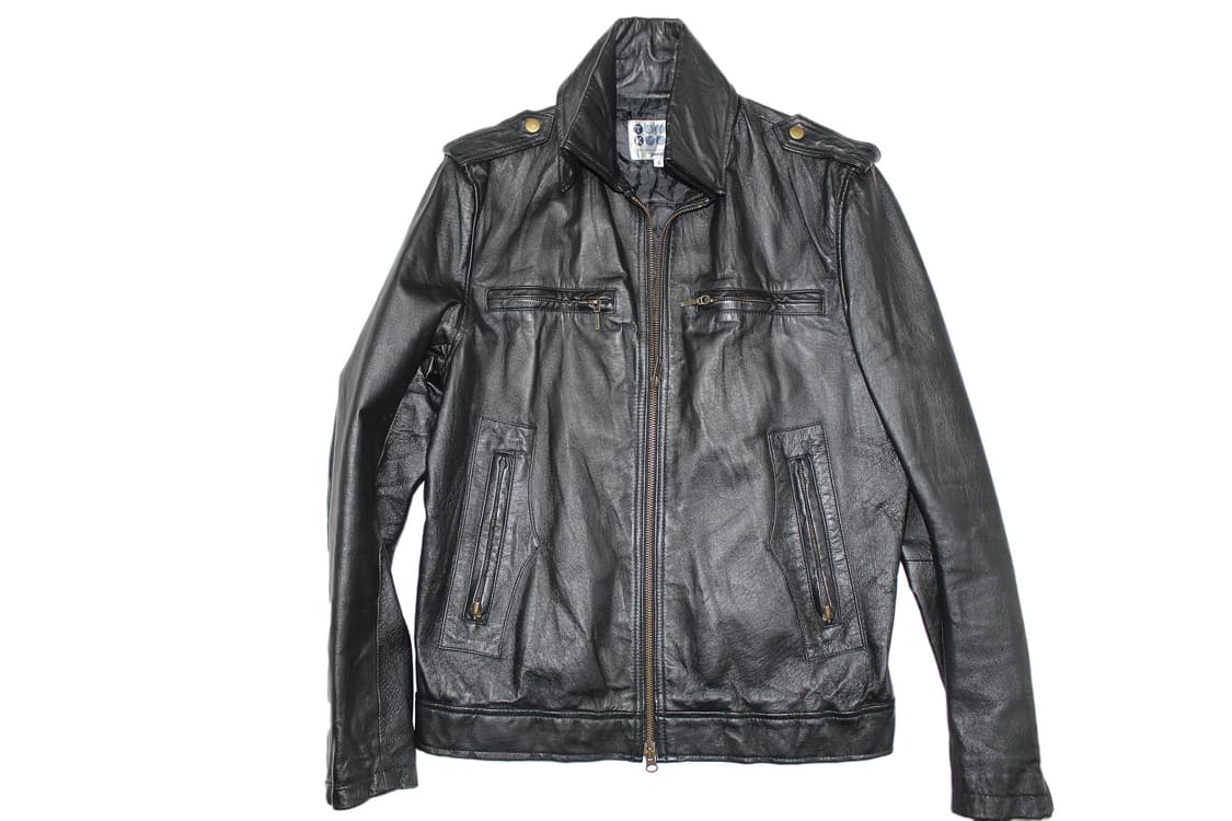 2000s 타케오 키쿠치 카우레더 2WAY 하이넥 레더 자켓 상품이미지1