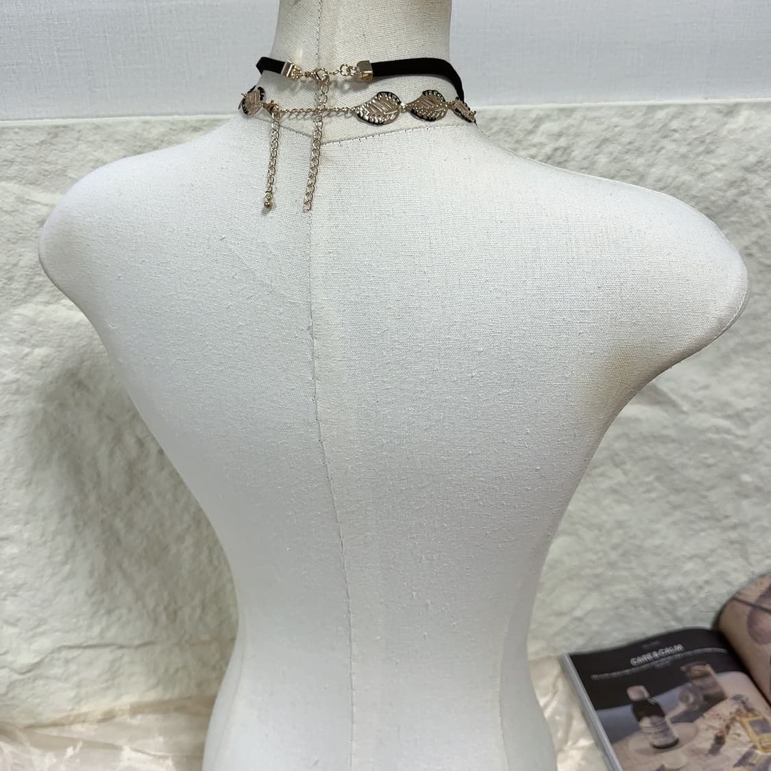 빈티지 스웨이드+나뭇잎 초커 목걸이세트 상품이미지3