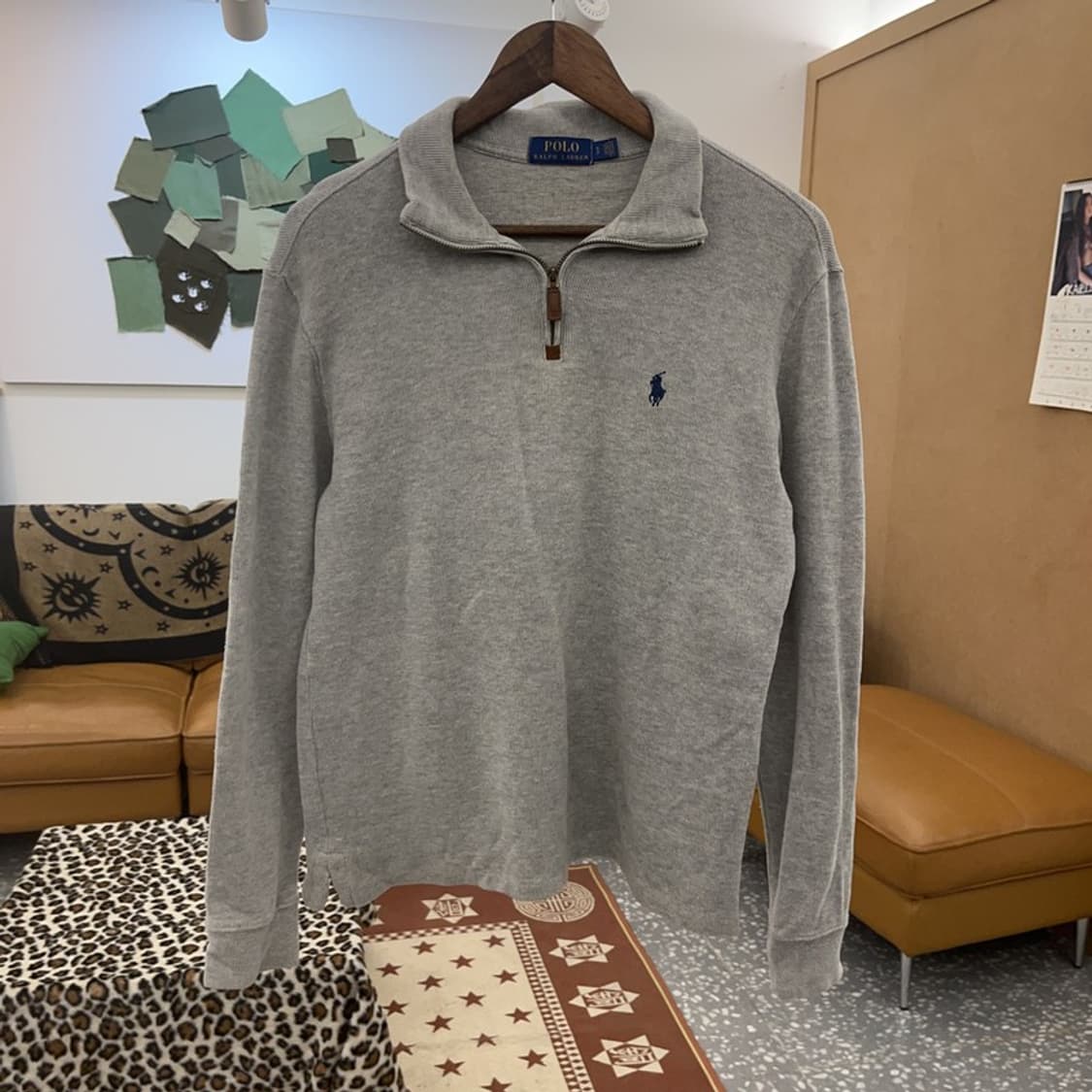 폴로 랄프로렌 빈티지 캐주얼 반집업 니트 S C09500 상품이미지3
