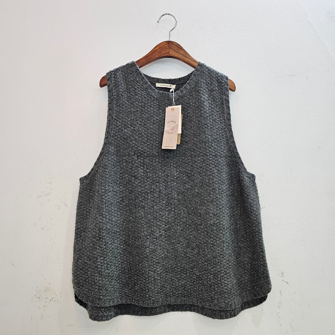 그레이 울 혼방 니트 베스트 상품이미지1