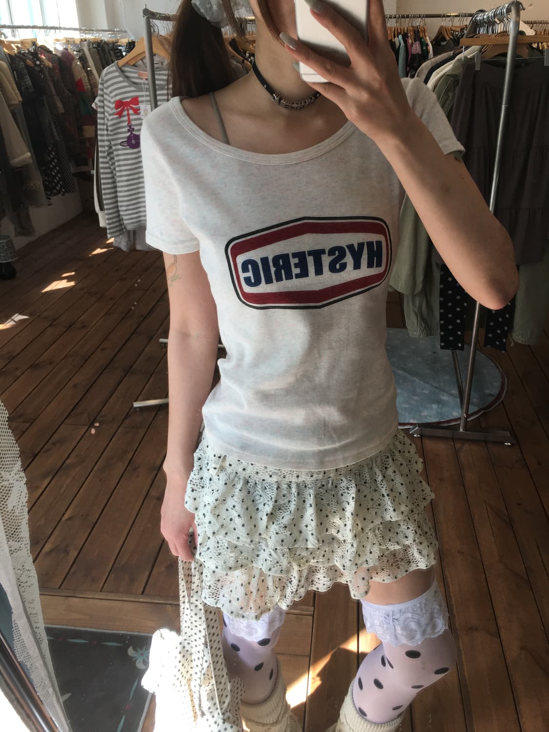 히스테릭글래머 레터링 솜사탕 글리터  반팔 상품이미지4