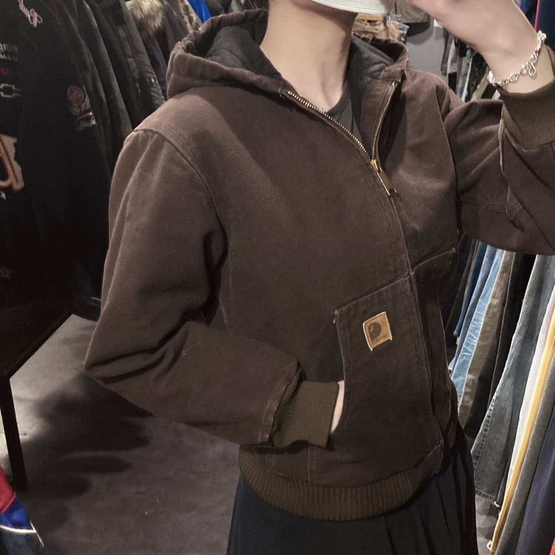 [IM] 칼하트 크롭 워크자켓 브라운 상품이미지5