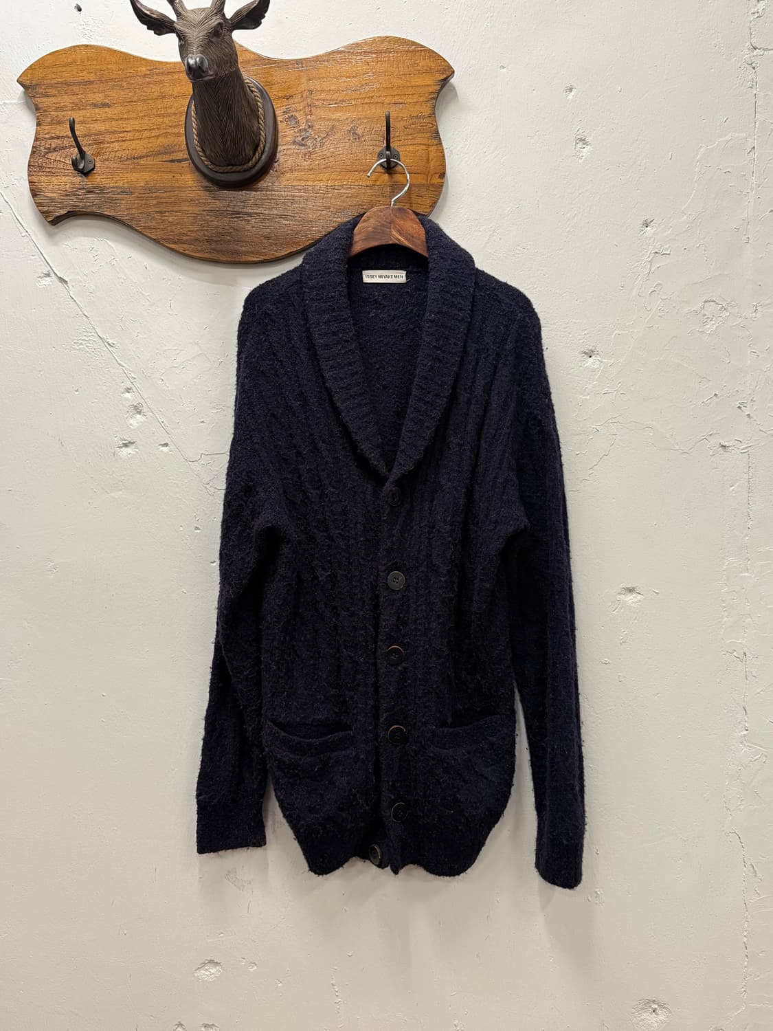 M) Issey Miyake Men Wool Shawl Collar Ca 상품이미지2