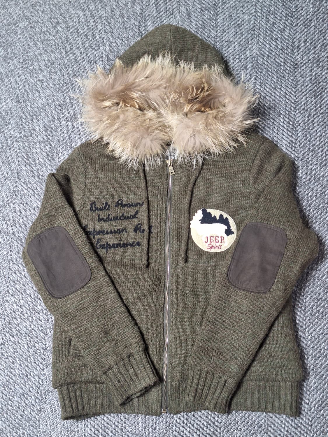 JEEP 빈티지 상태 최상 니트  퍼 후드집업 상품이미지1