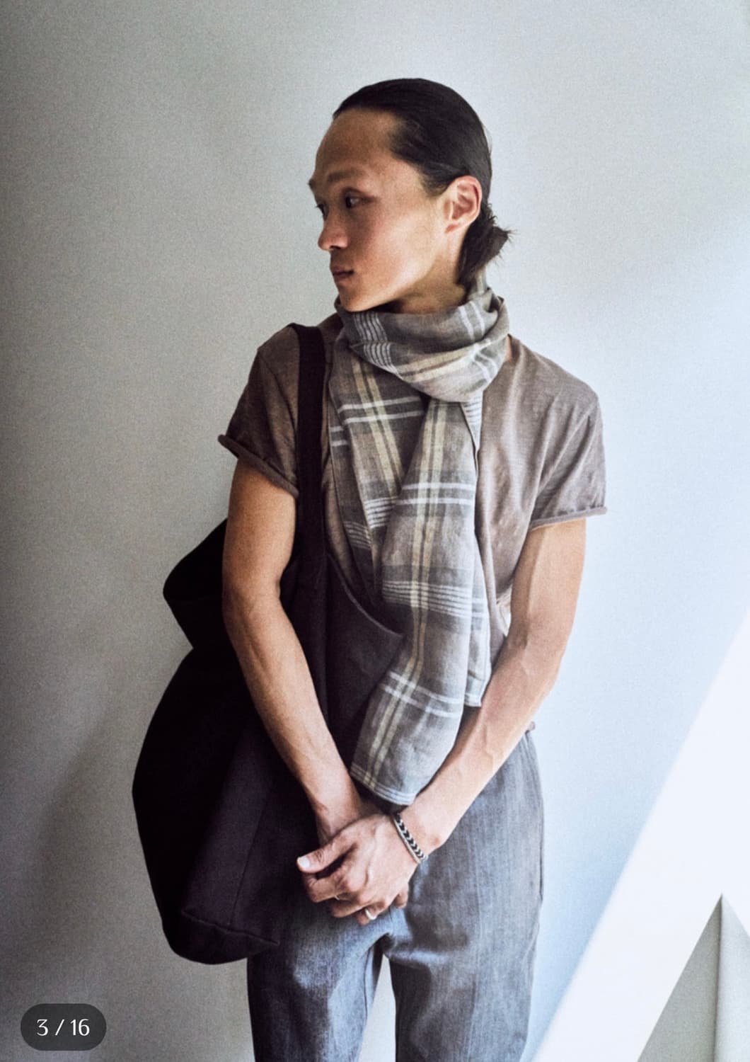 모노프리베 Textured Roll Half Sleeve 브라운 상품이미지2