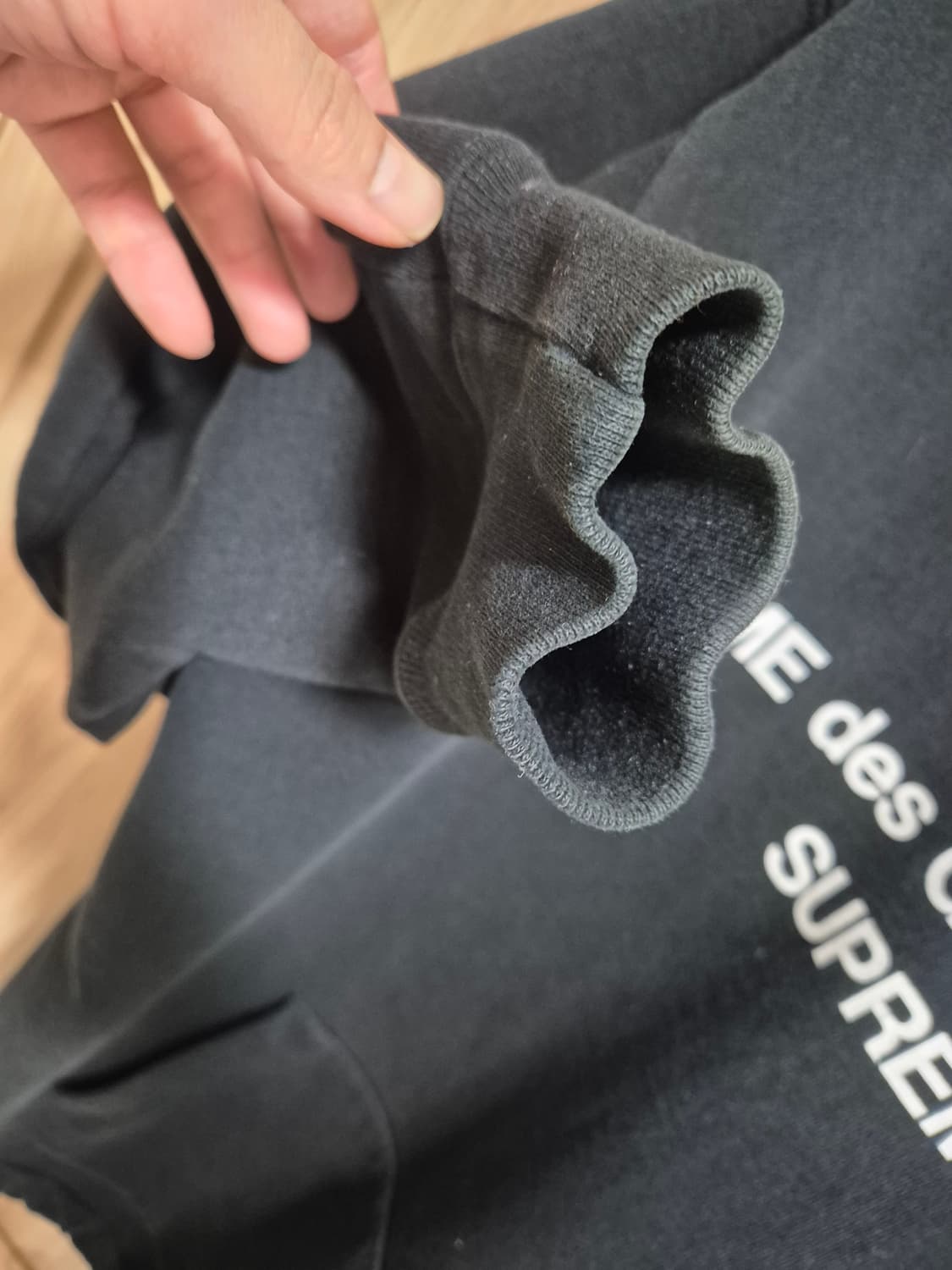 15-16 슈프림 꼼데 체크 후드 m 상품이미지5