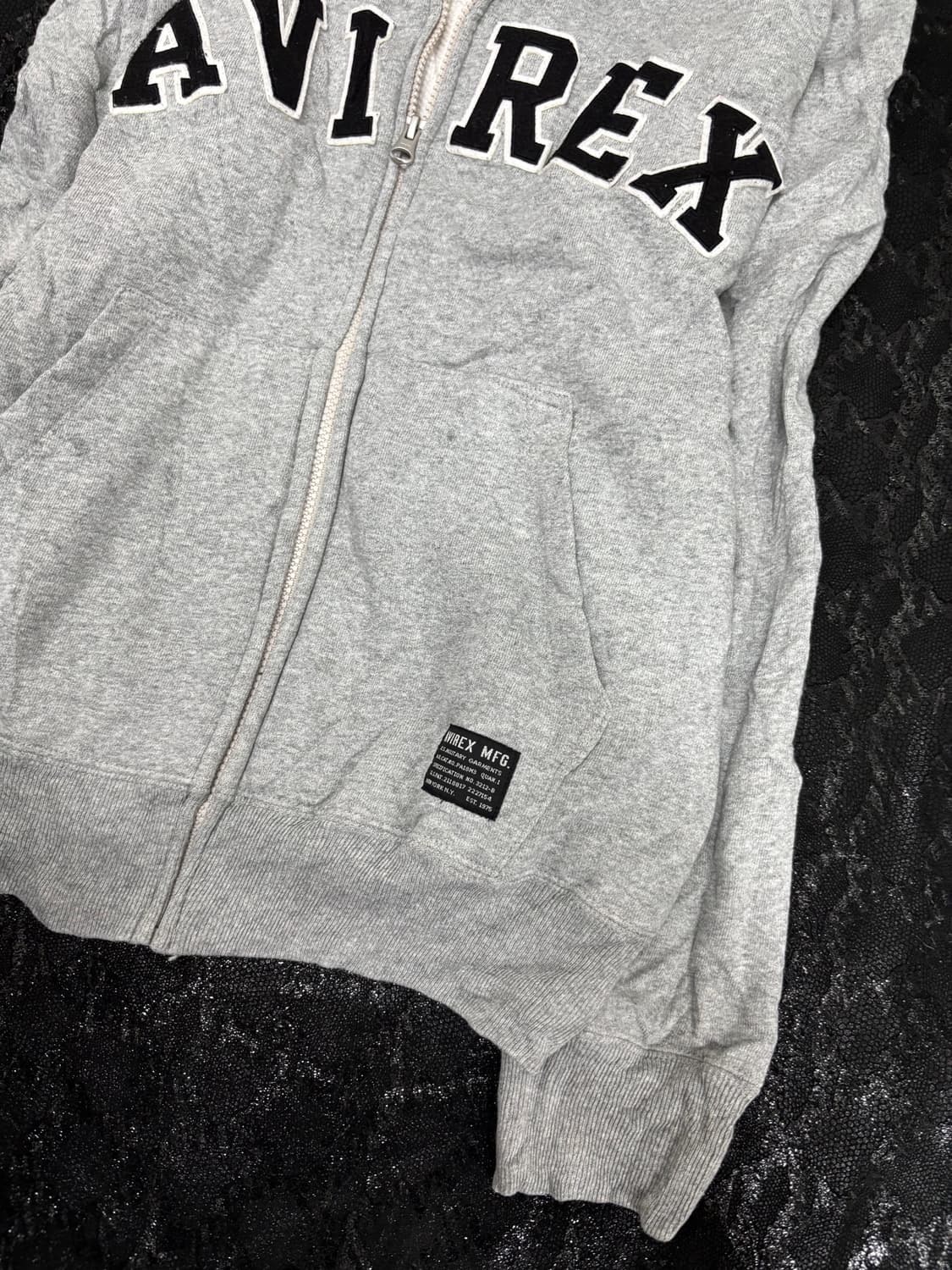 “Avirex”Y2K Mood grey Hoodie Zip Up 상품이미지2