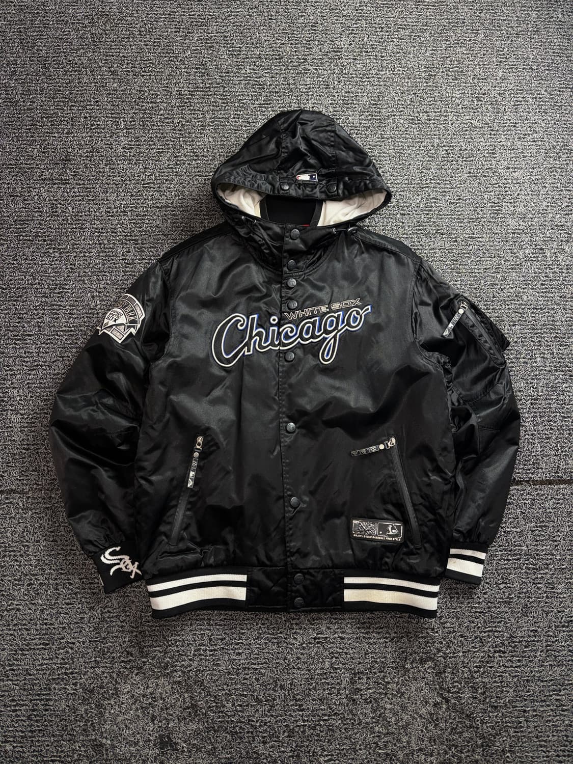 00s MLB 화이트 삭스 사틴 바시티 자켓 2707 상품이미지2