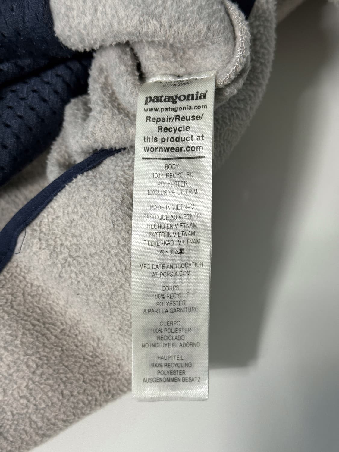 파타고니아 루즈핏 오트밀 헤더 신칠라 하프집 플리스 자켓  상품이미지6