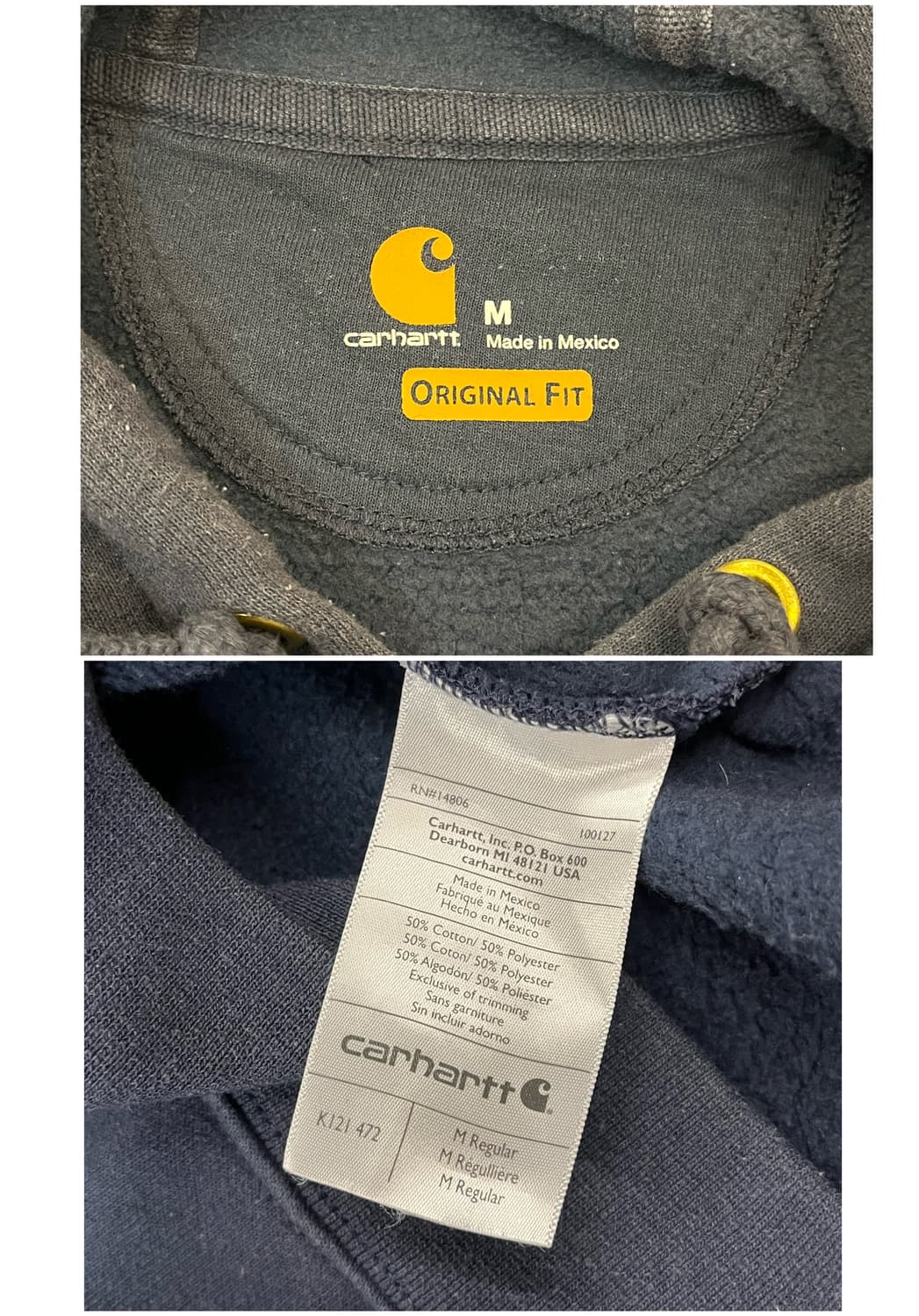 칼하트 후드티 네이비 M #csz1844 상품이미지4
