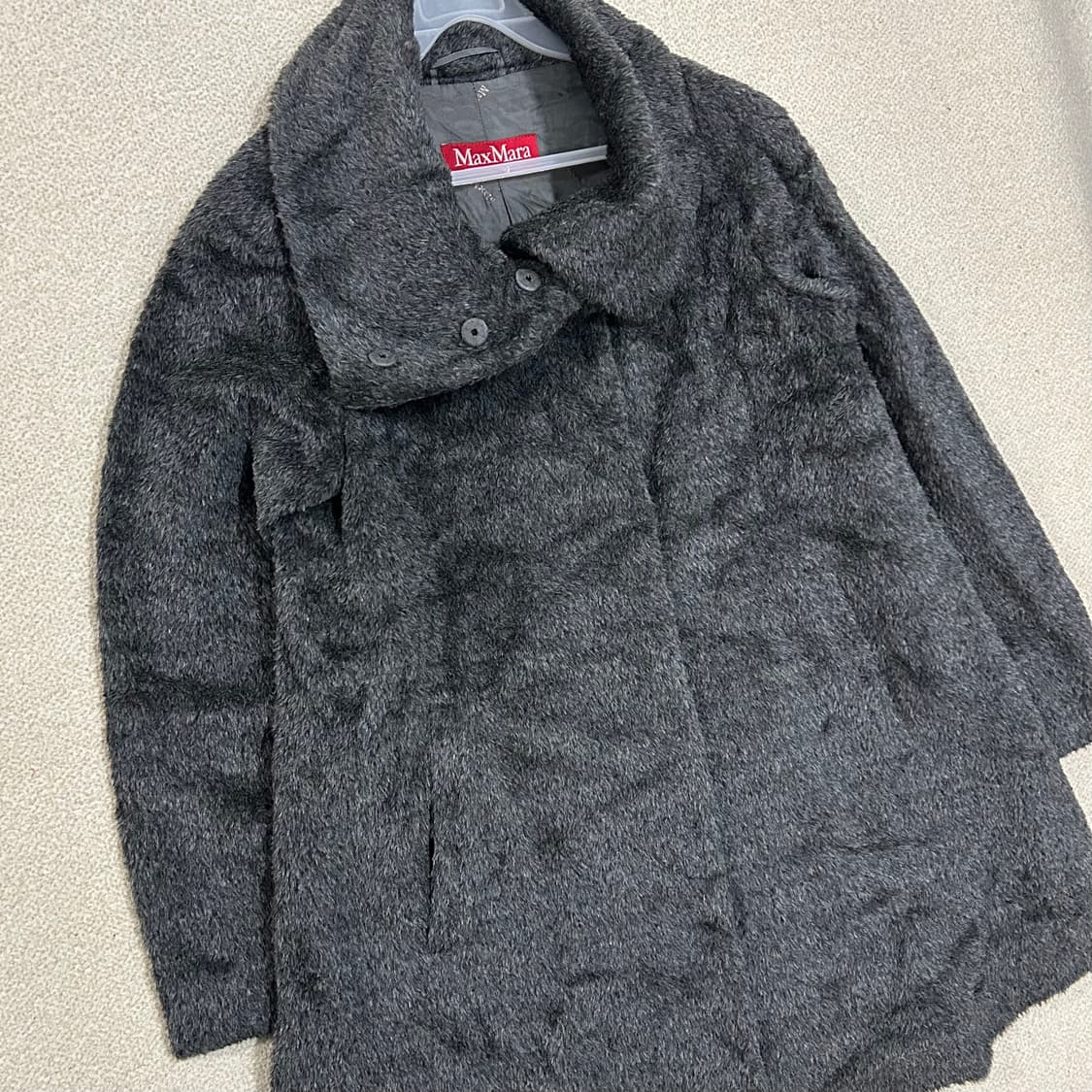 (S) 막스마라 알파카 모헤어 코트 그레이 상품이미지2