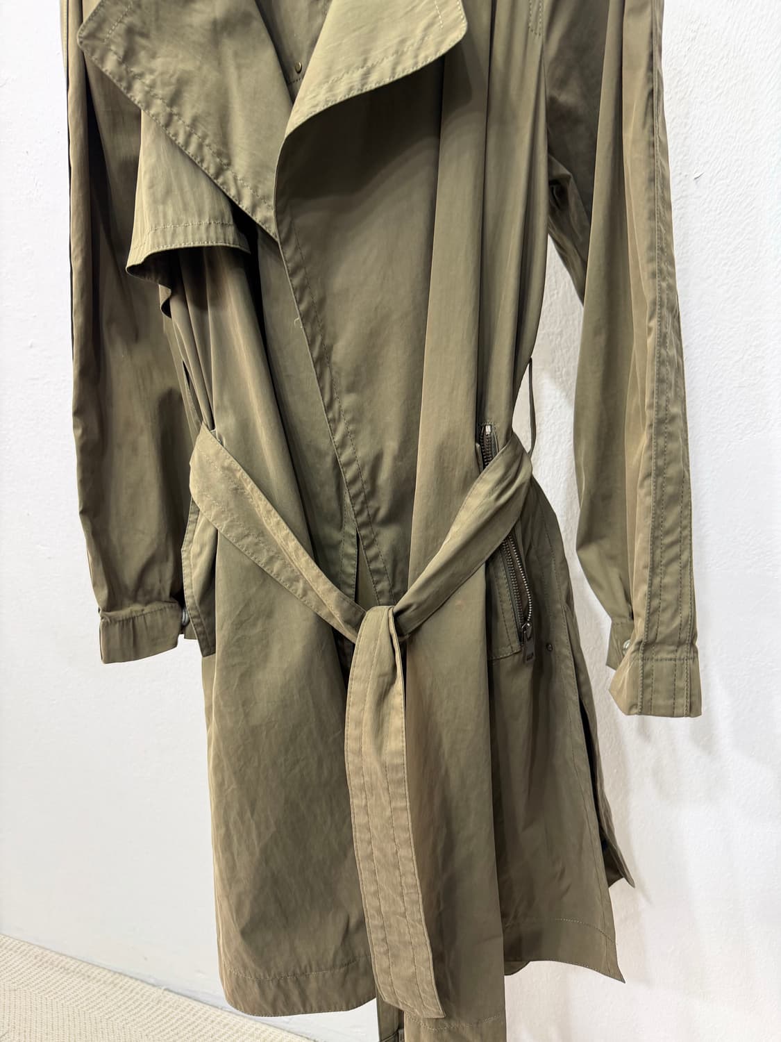 정품) TIME 타임 한섬 카키색 트렌치코트 82 상품이미지3