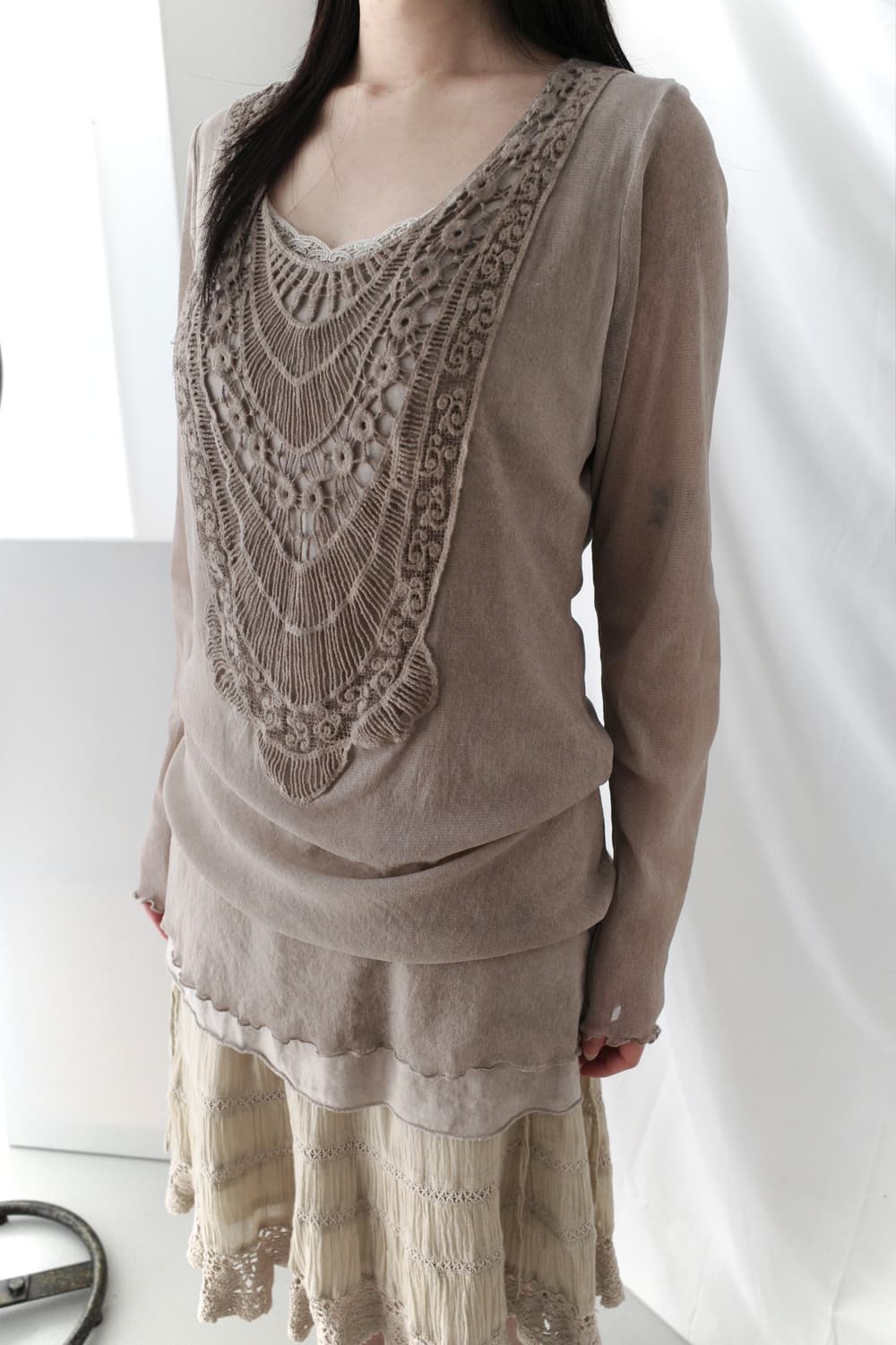 crochet oriental long sleeve 상품이미지1