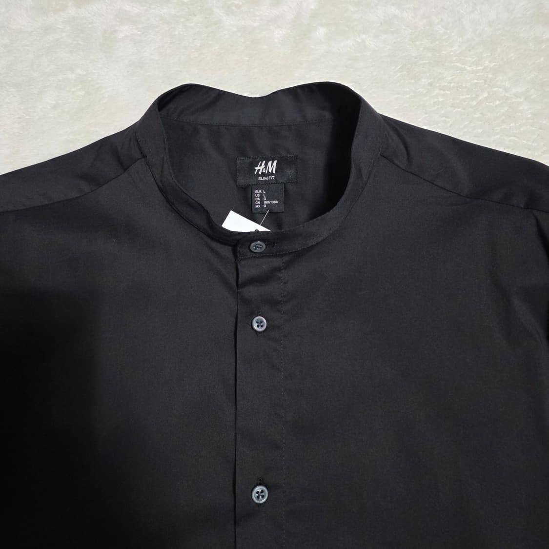 (L)H&M 핸리넥 슬림핏 셔츠  상품이미지2