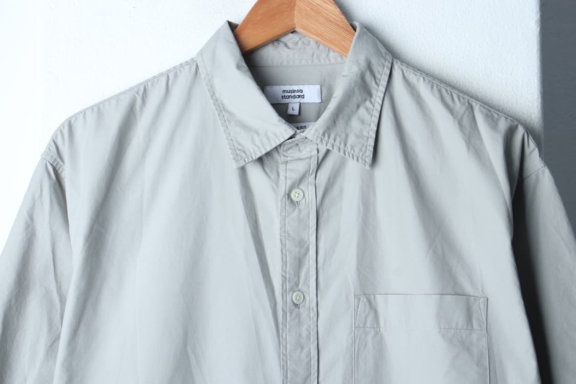 (L-XL) 무신사 스탠다드 반팔 카라 티셔츠 셔츠 남방-H3H33954 상품이미지3