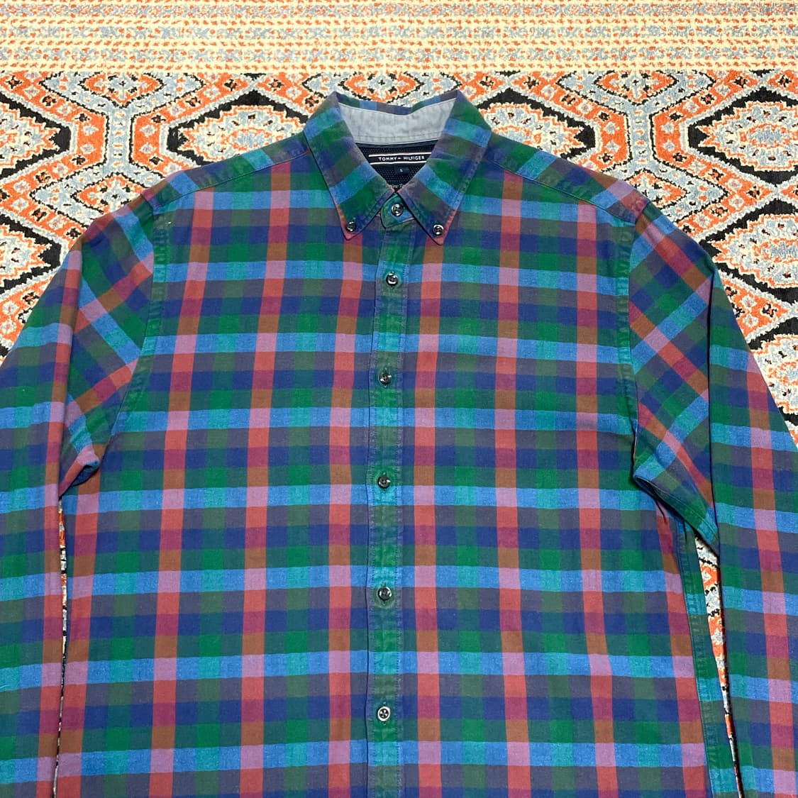 타미힐피거 그린 블루 깅엄체크 남성S 상품이미지2