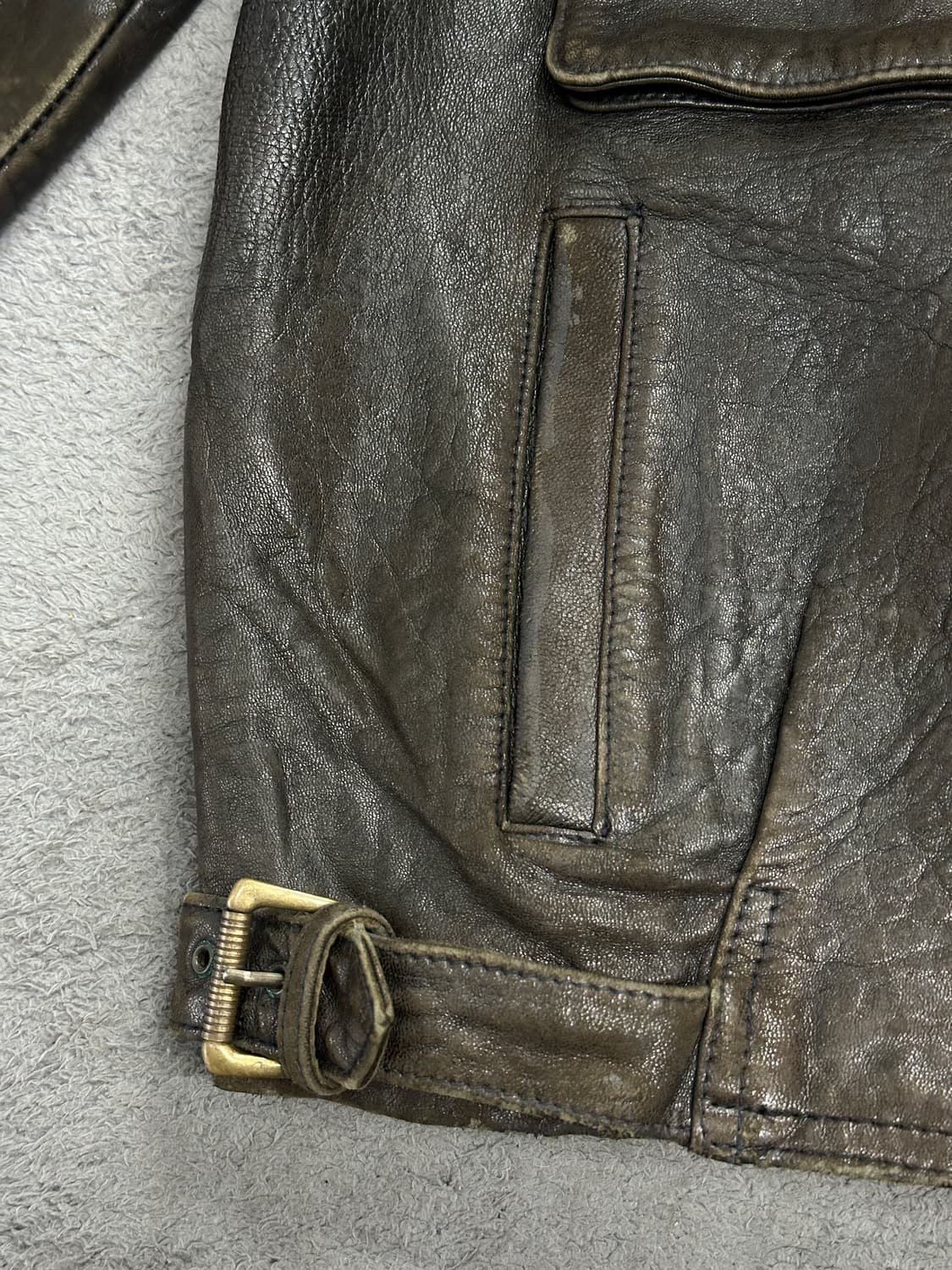 90s Harley Owners Group 레더 자켓 100 상품이미지8