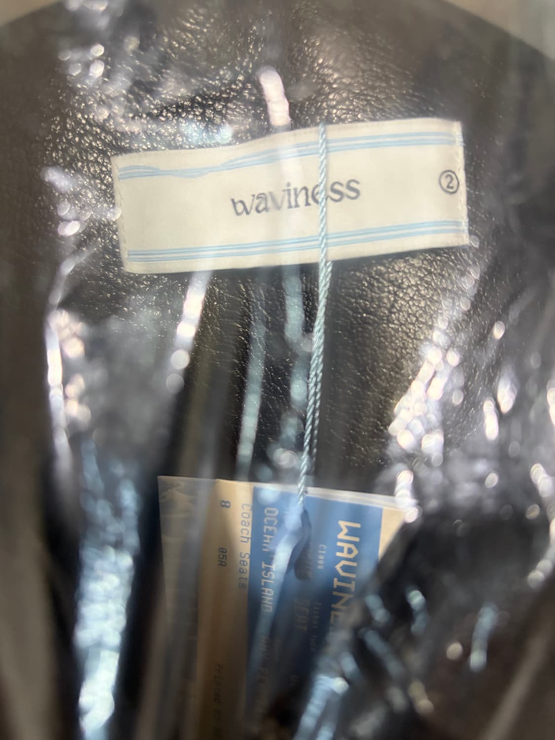 [새상품] 웨이비니스 프레임 크롭 레더 자켓 블랙 (2) 상품이미지2