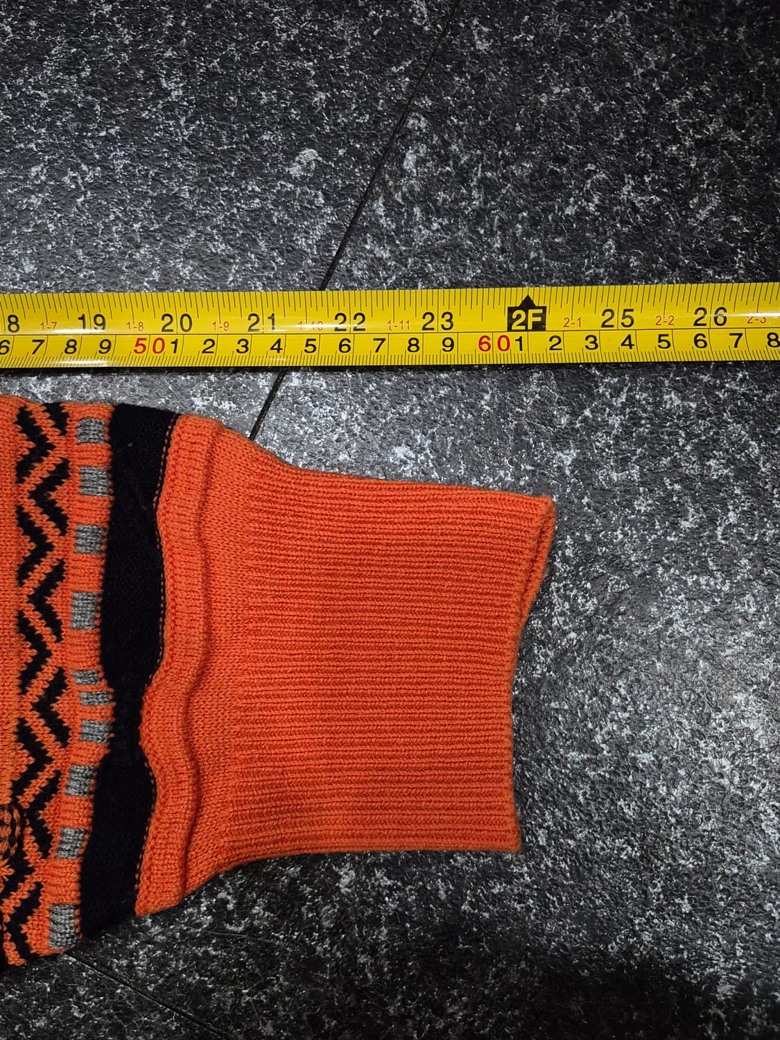 COGGI 오렌지 패턴 플레임 케이블 니트 남성 100사이즈 상품이미지7