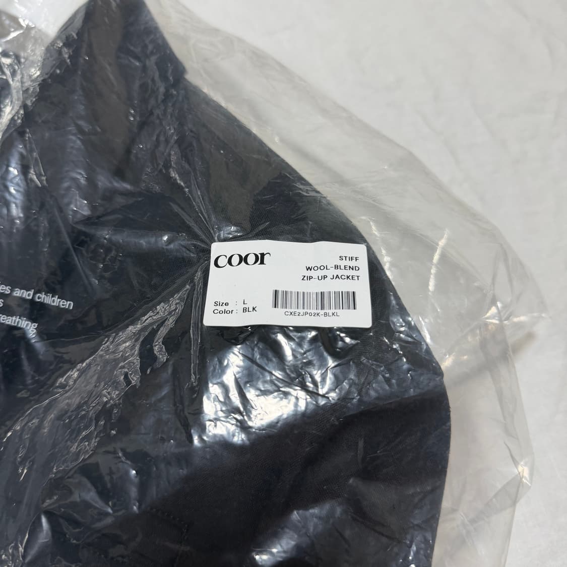 쿠어 스티프 울 블렌드 집업 자켓 (블랙/L) 상품이미지3