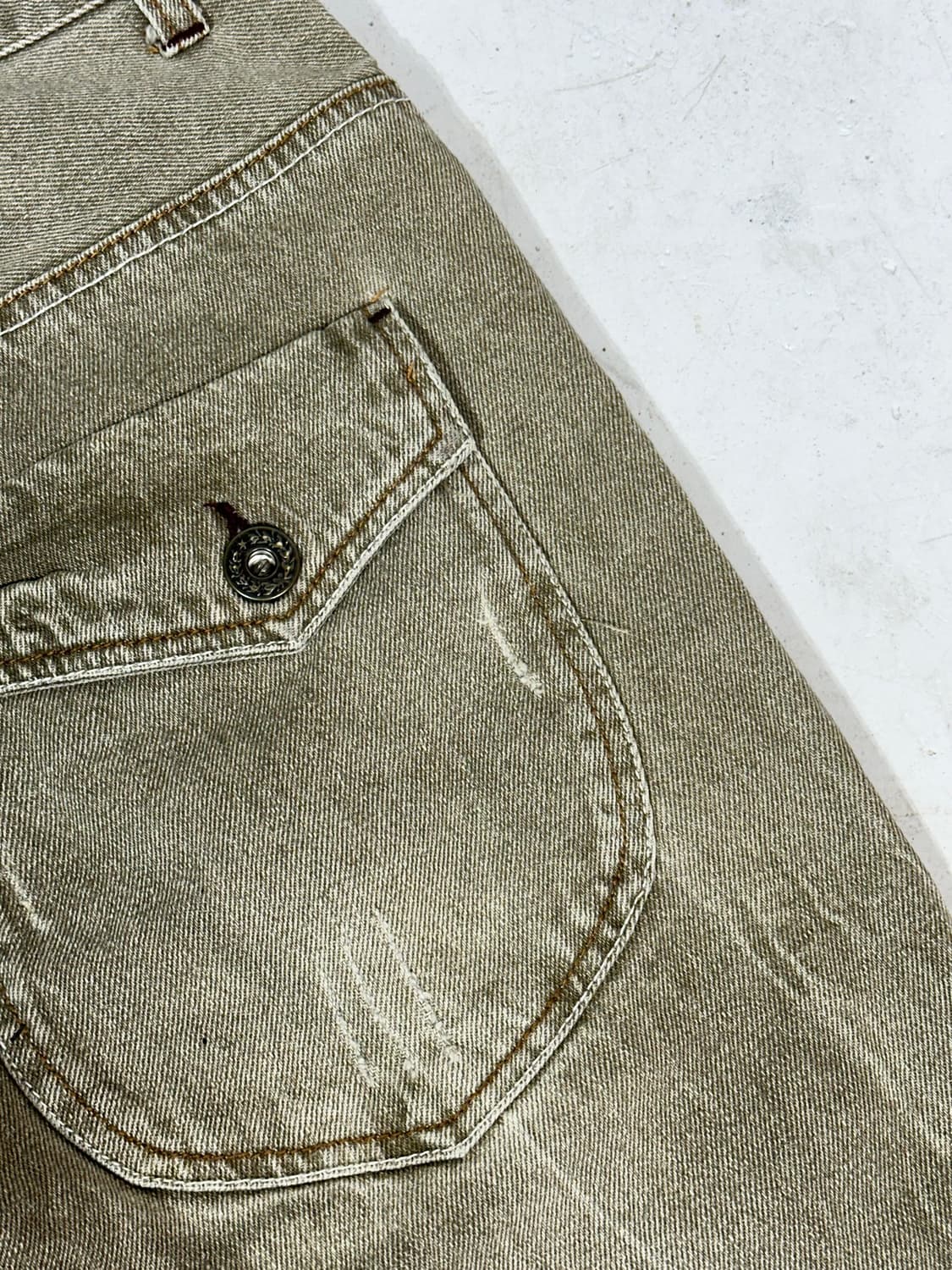 일본 빈티지 oilcake y2k 와이드 워싱 데미지 데님 팬츠 청바지 상품이미지6