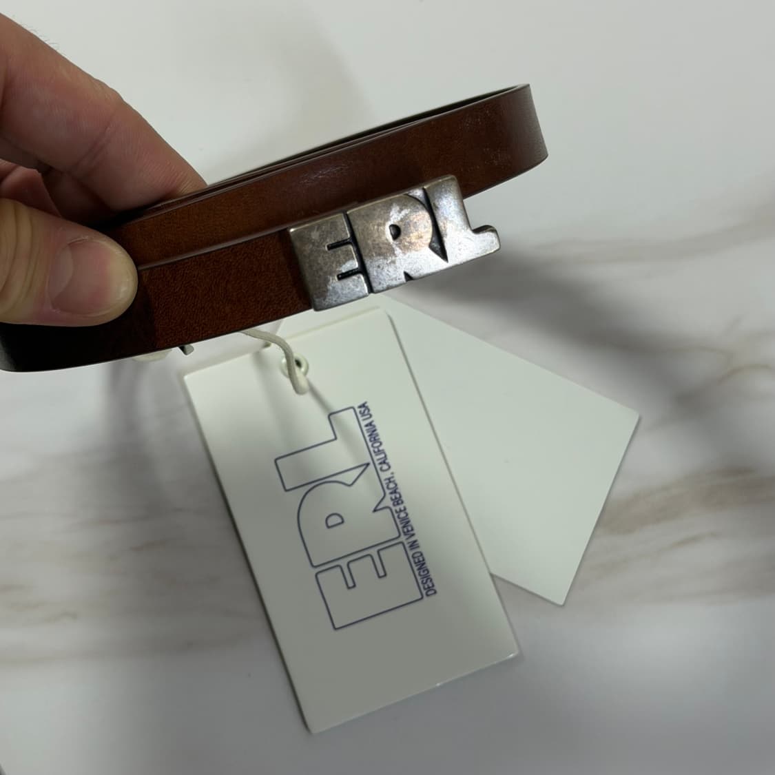 (OS) ERL 이알엘 소가죽 벨트 브라운 상품이미지2