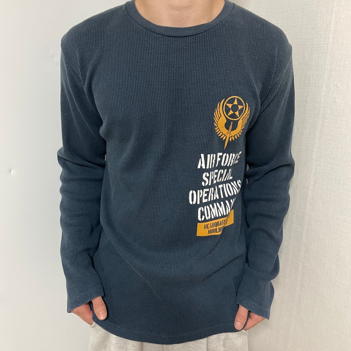 AVIREX NAVY WAFFLE LONG SLEEVE 상품이미지2