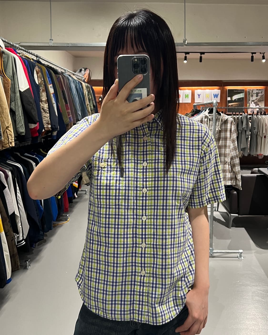 컬럼비아 체크 반팔셔츠 상품이미지1