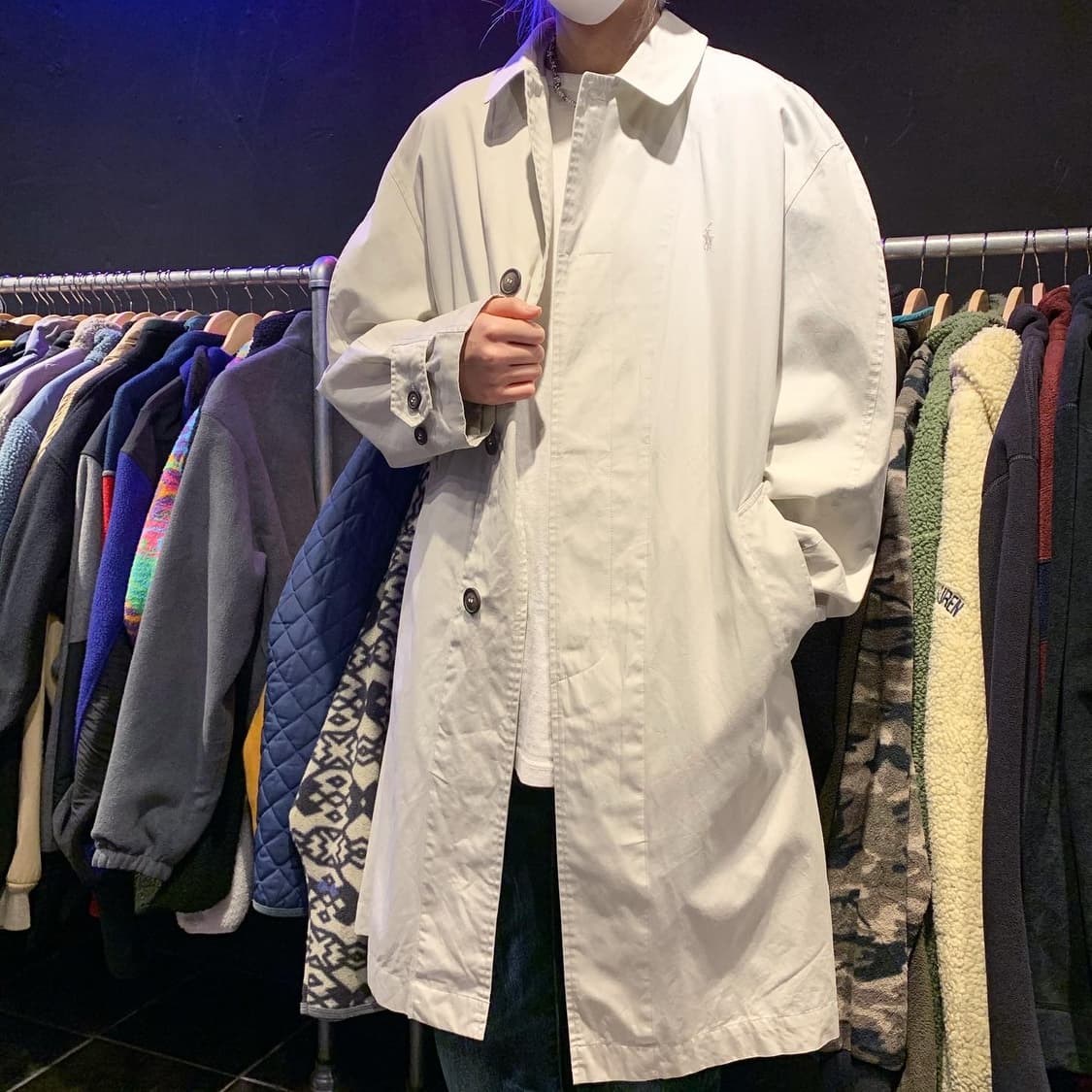 폴로 랄프로렌 제팬 라인 아이보리 베이지 트렌치 코트 상품이미지2