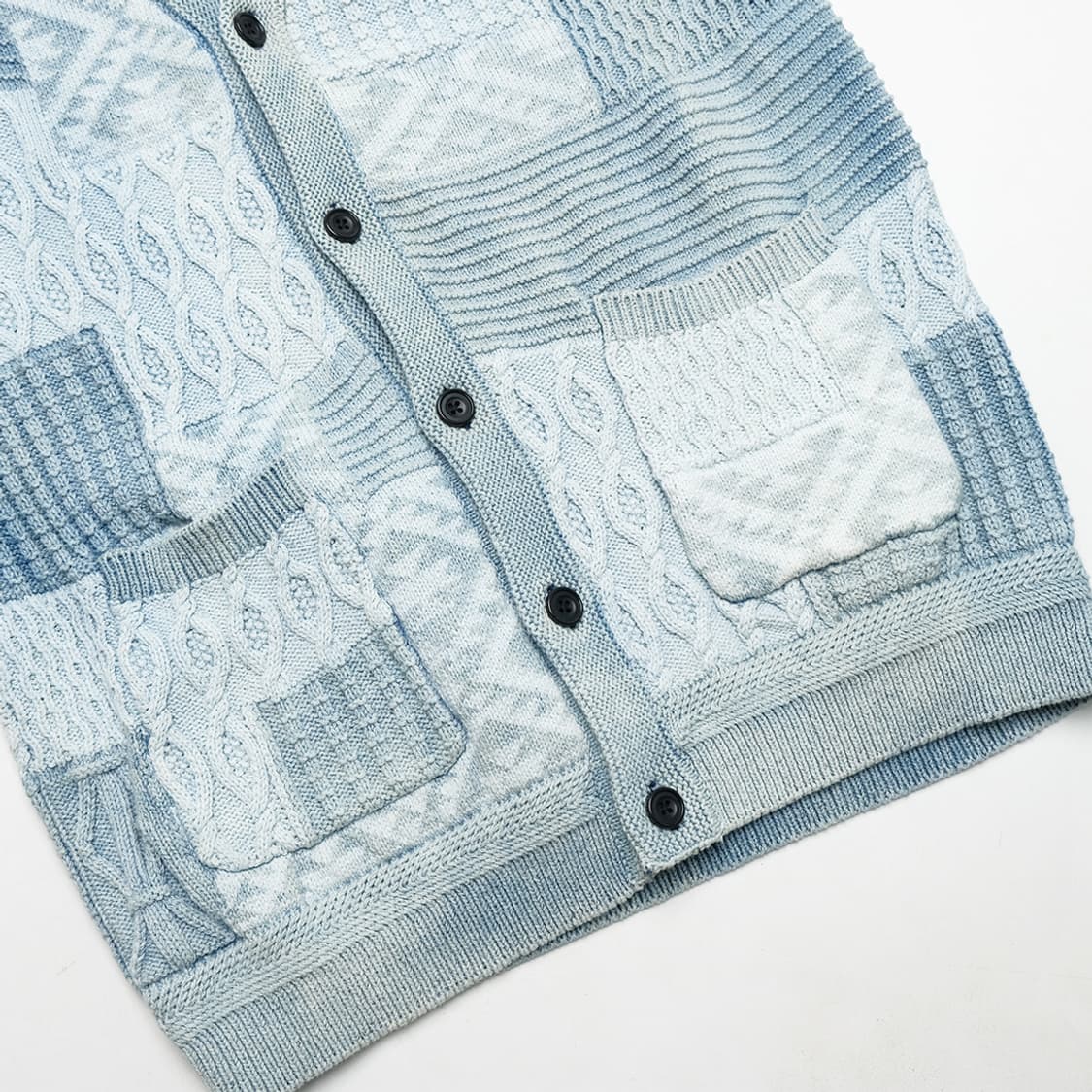 washed indigo jacquard vest 상품이미지5