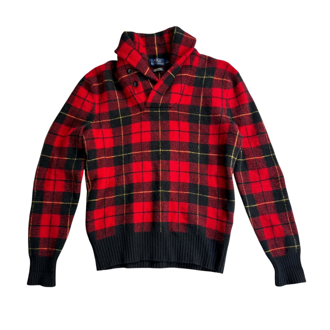 폴로 체크 숄 니트 상품이미지1