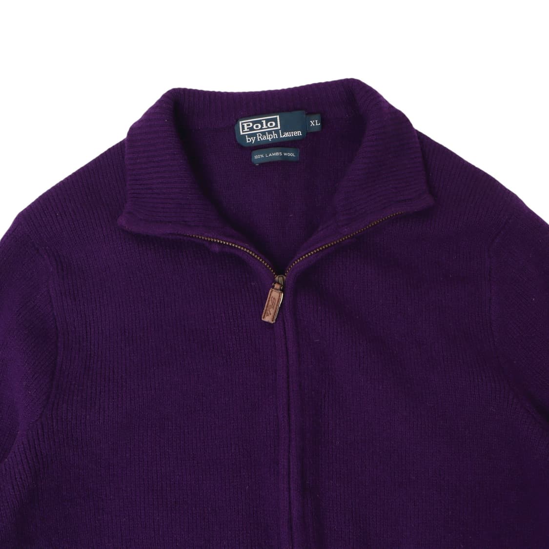 폴로랄프로렌 퍼플 엘보우패치 램스울 집업 가디건 상품이미지2