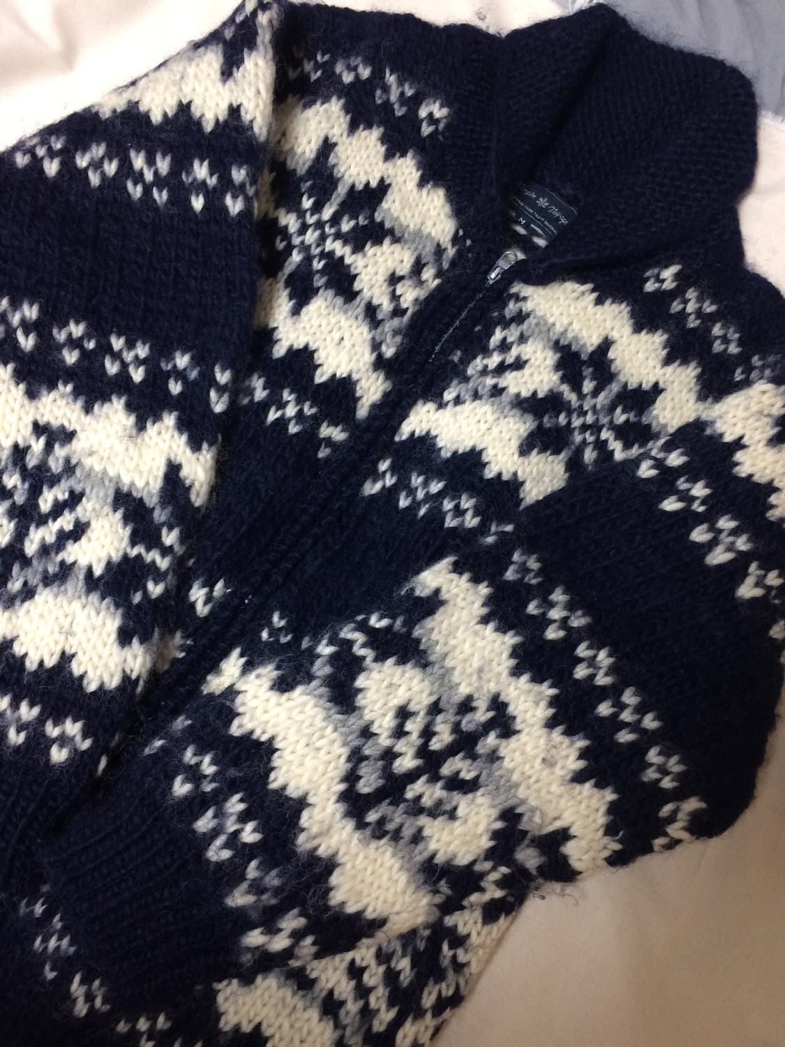 코위찬 니트 집업 가디건 네이비 상품이미지1