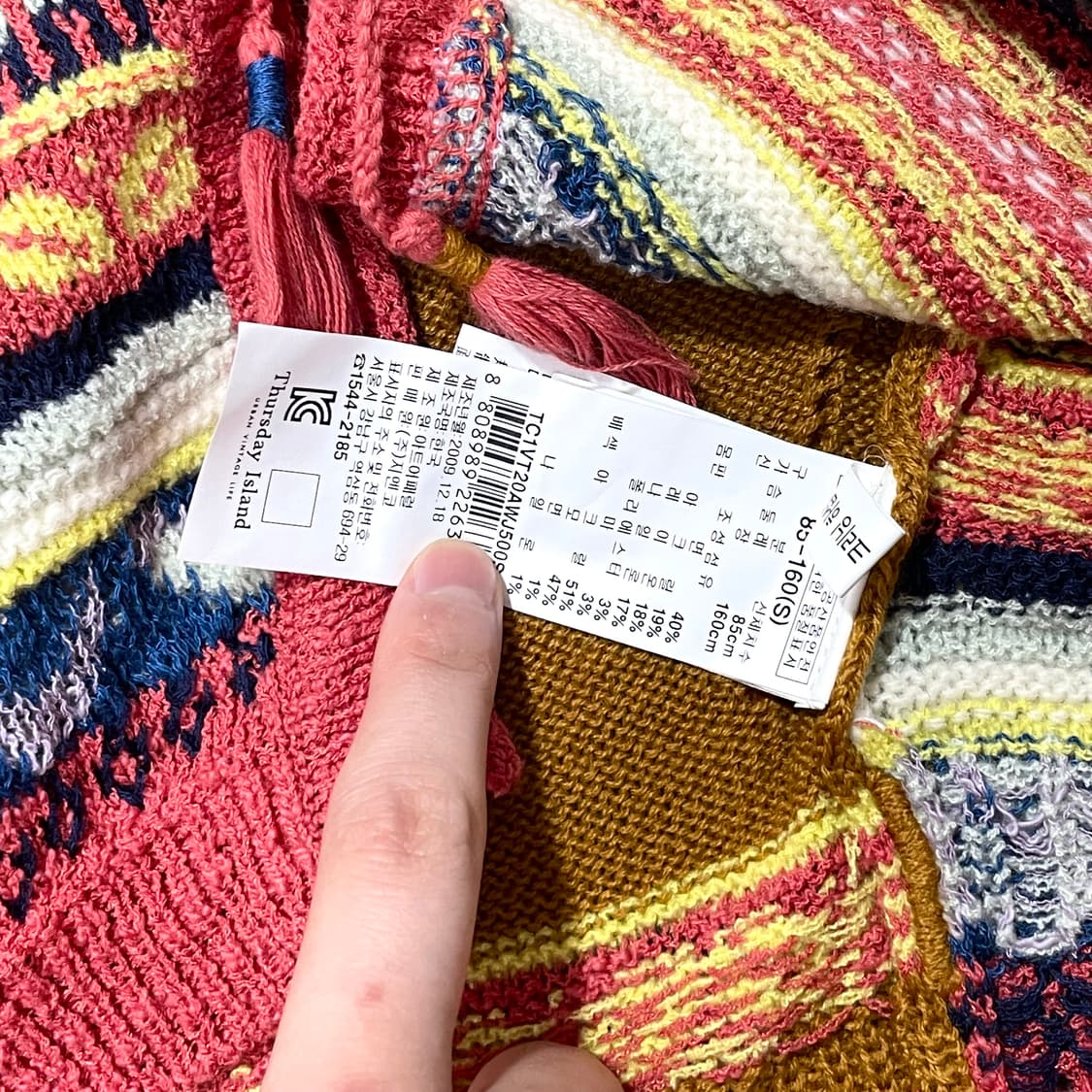 썰스데이아일랜드 인디안 패턴 니트조끼 여성XS 상품이미지4