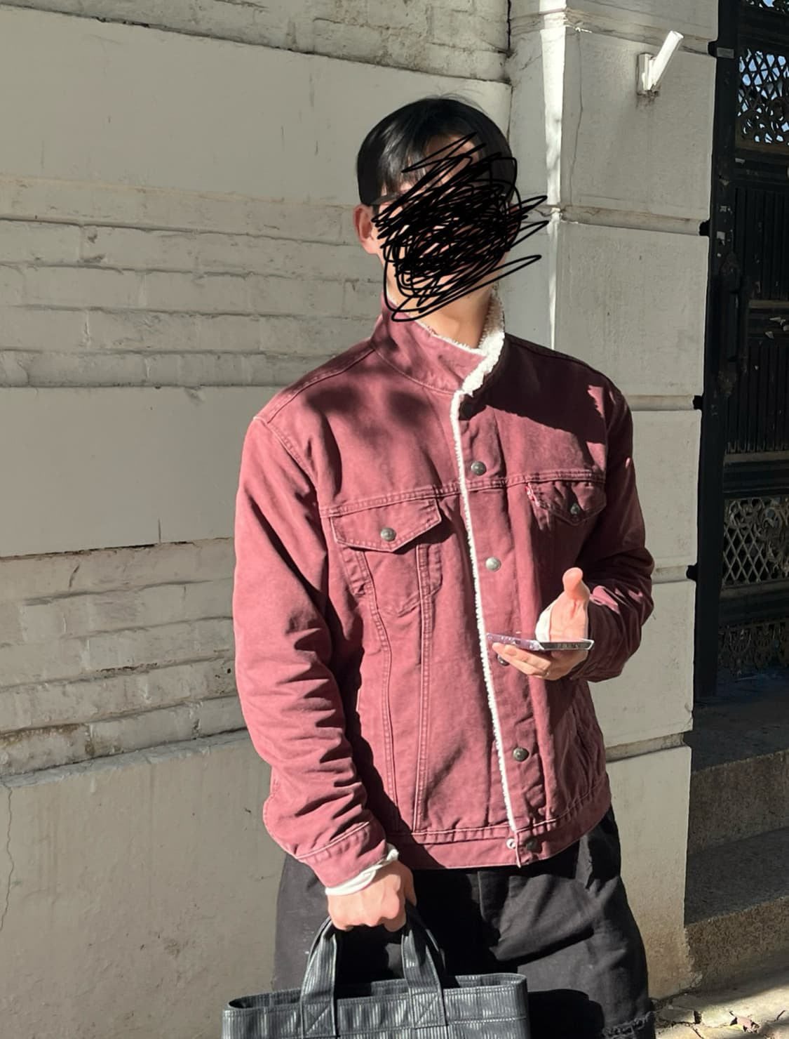 Levi's 버건디 셰르파 데님 자켓 상품이미지1