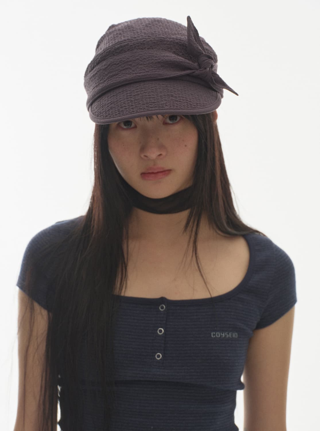 코이세이오 리본 타이 캡 차콜 상품이미지2