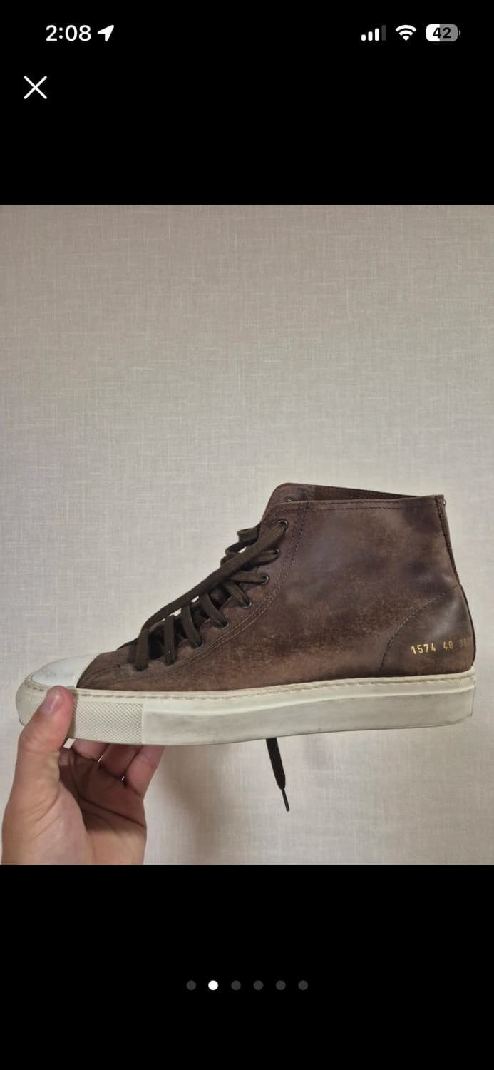 커먼프로젝트 레더 하이탑 브라운 상품이미지2