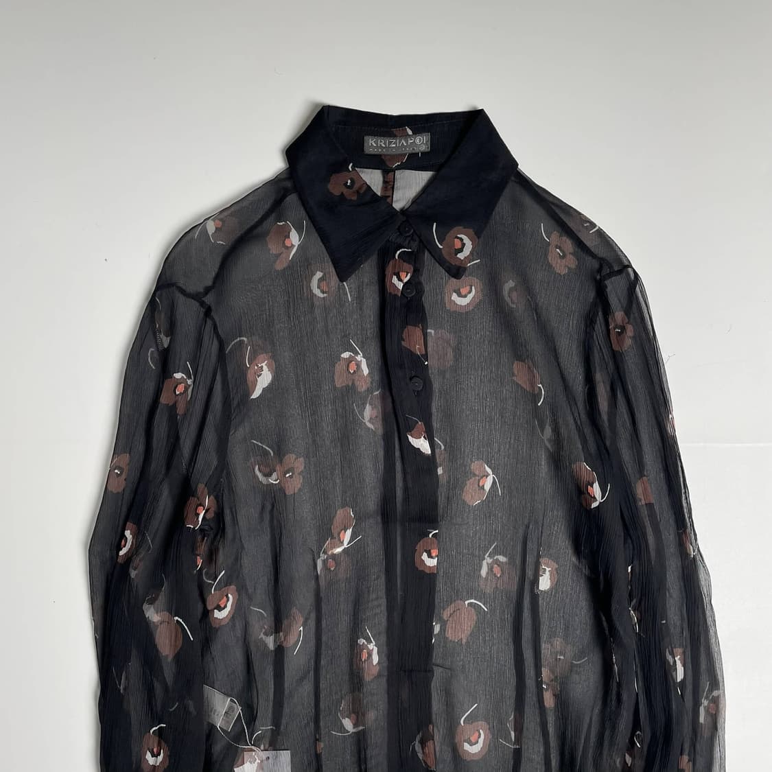 Krizia poi 실크 100 플라워 패턴 셔츠 (italy)   상품이미지2
