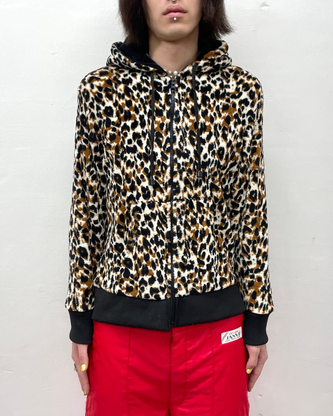 Leopard Fur Hooded Zip-Up 상품이미지1
