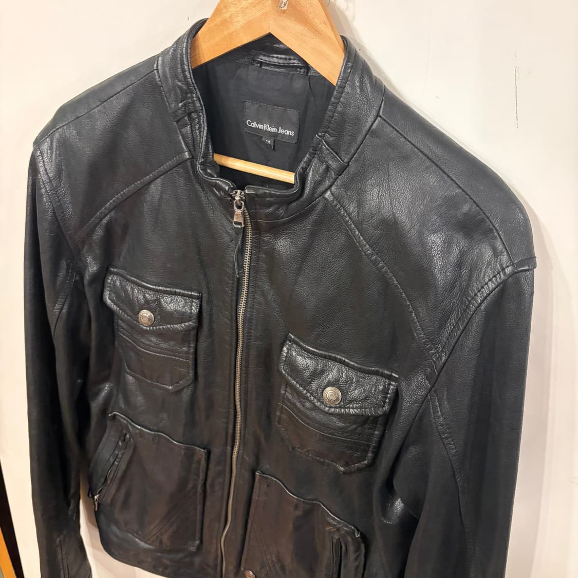 캘빈클라인 카우레더 바이커자켓 상품이미지2