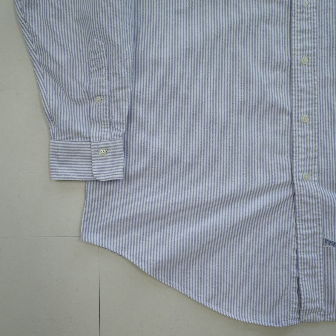 90s 폴로 랄프로렌 캔디 블루 스트라이프 셔츠 16.5-33(XL) 상품이미지4