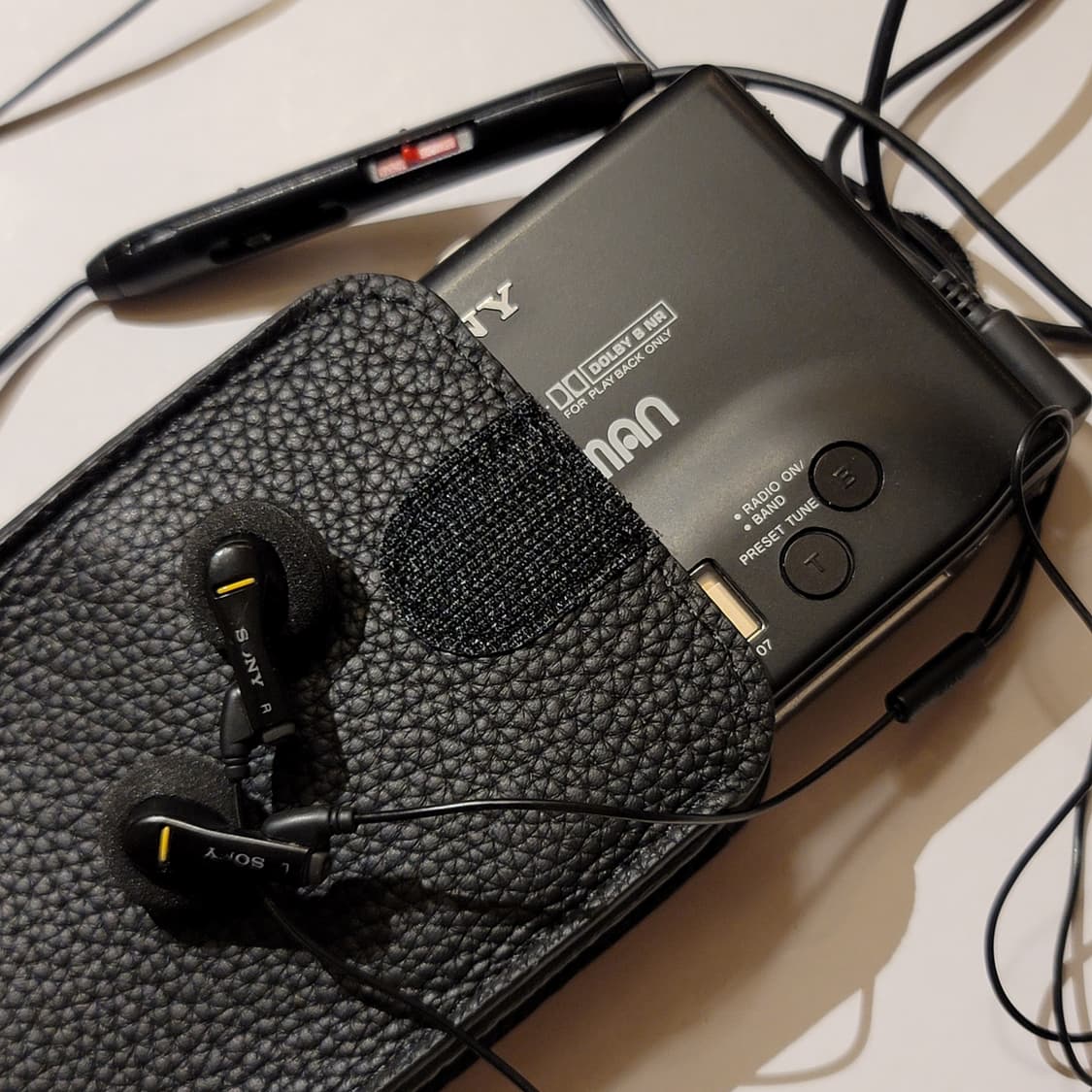 신품 소니 워크맨 카세트  WM-F707 용 명품급 천연 가죽 케이스 상품이미지2