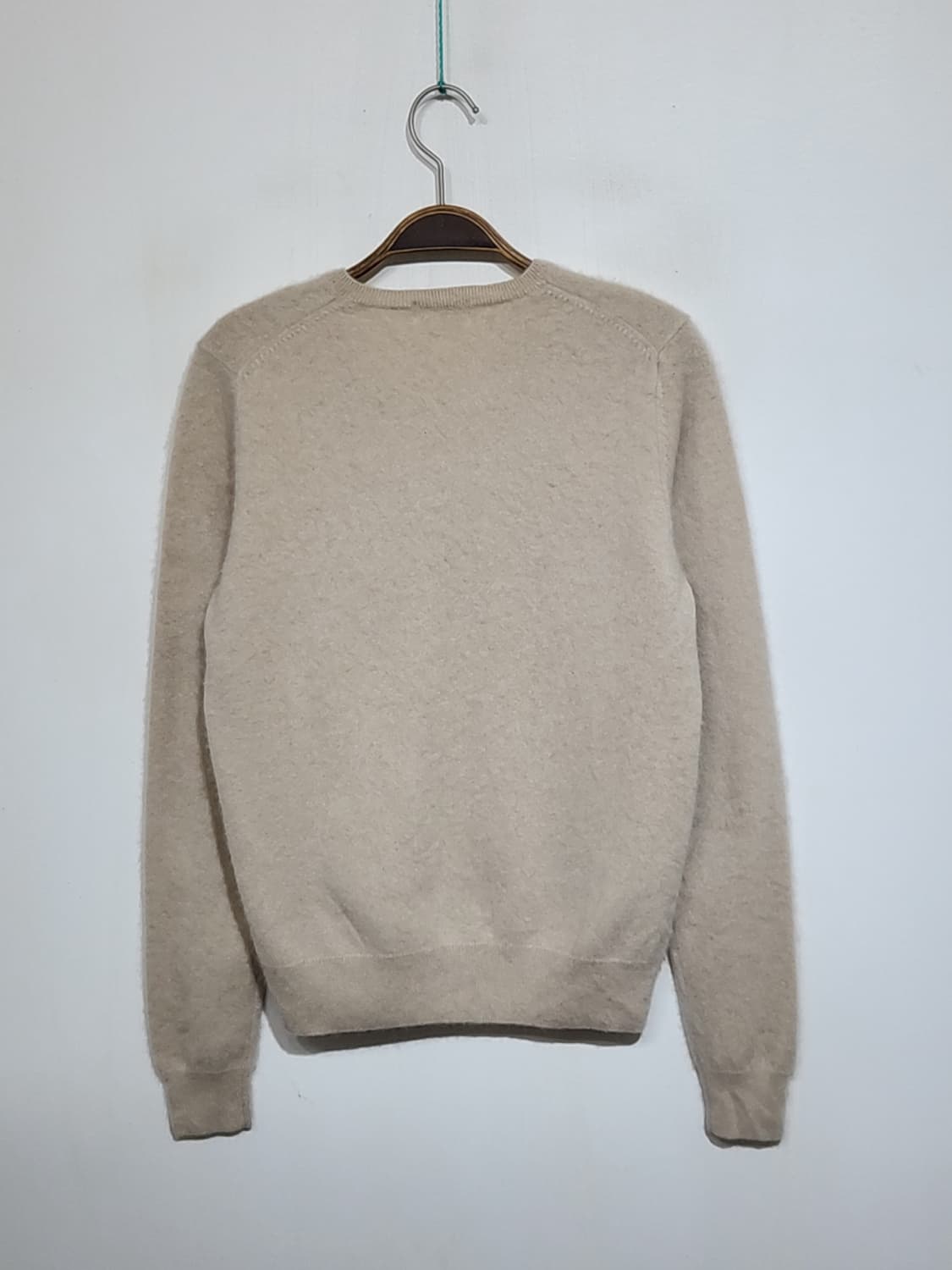 (M) 캐시미어 니트 베이지 무지 스웨터 브이넥  상품이미지5