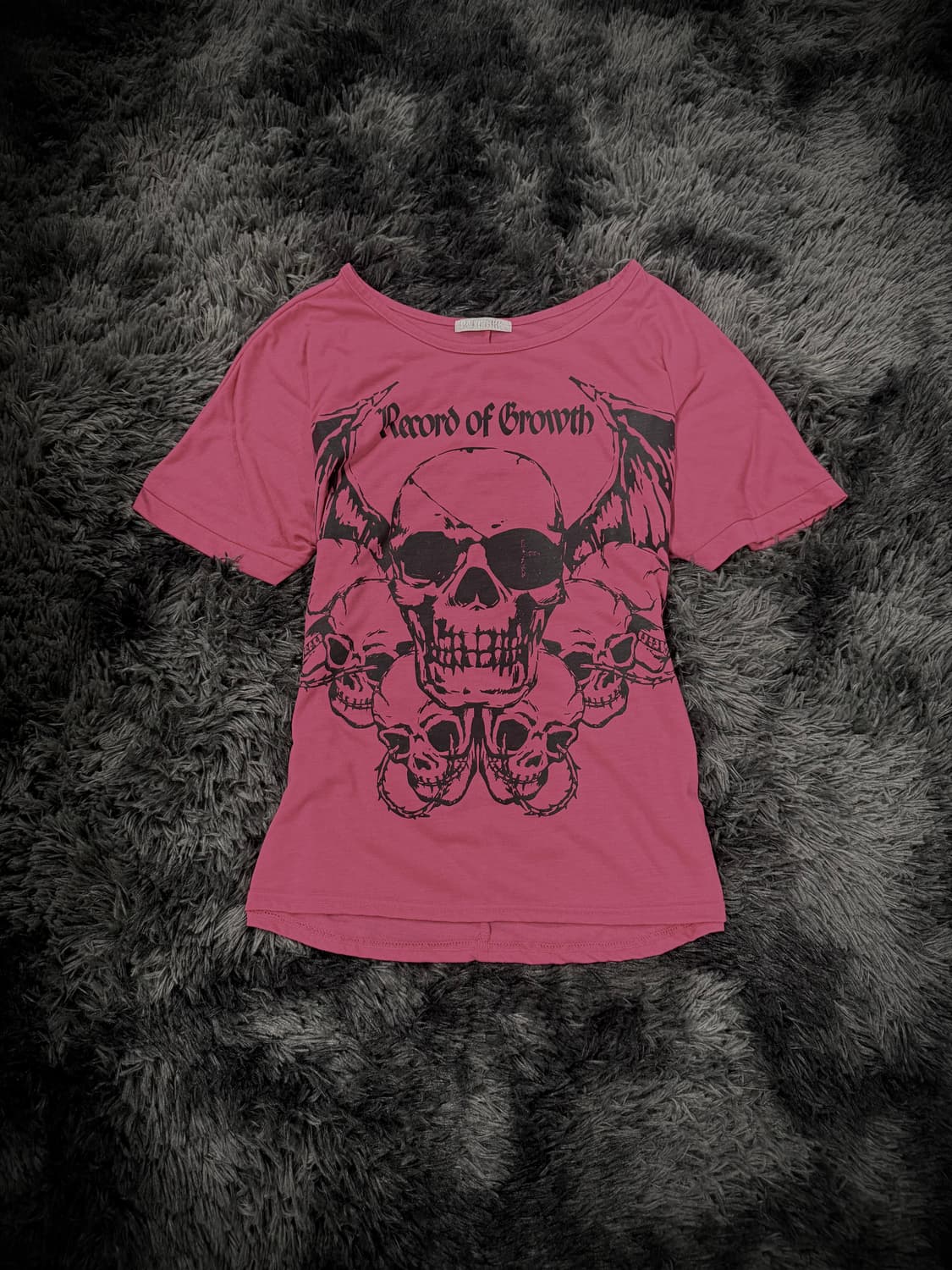 핑크 스컬 그래픽 반팔 티셔츠 상품이미지1