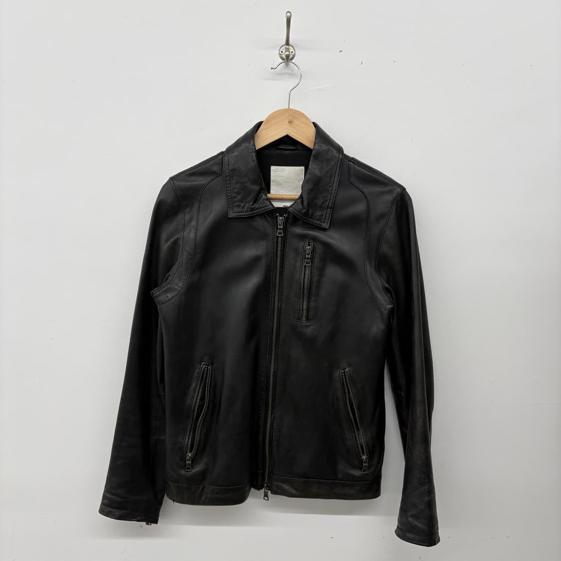 블랙 레더 양가죽 자켓 남성 M 상품이미지1