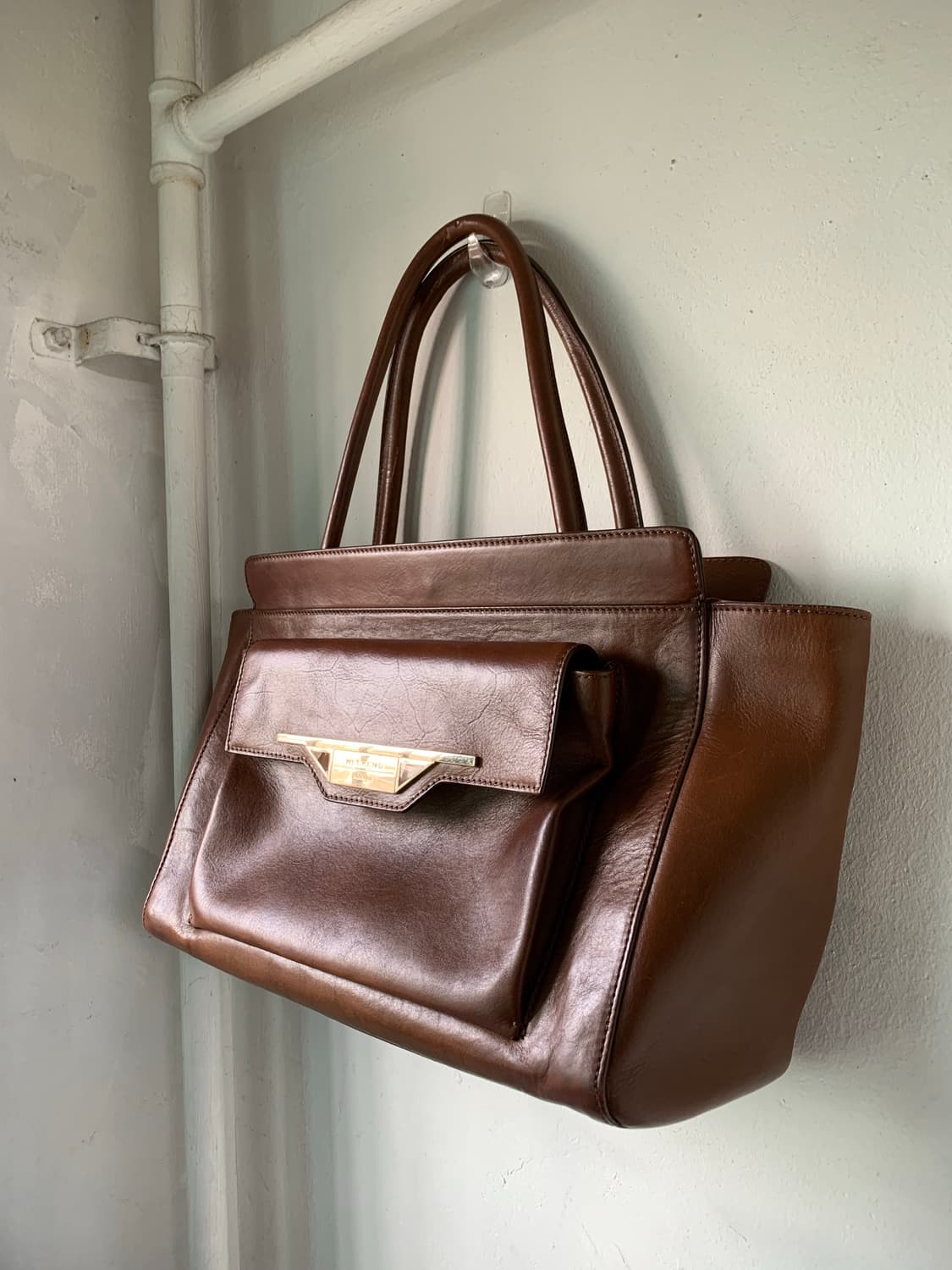 weekend maxmara 브라운 레더 토트백 상품이미지4